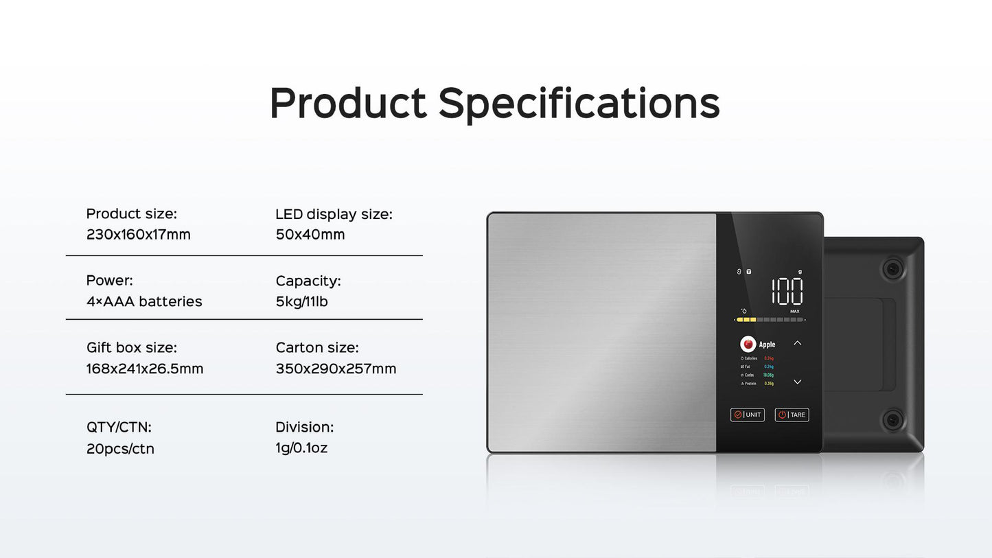 Intelligente Küchenwaage Balance Nutrition Smart+