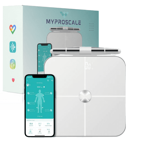 MyProScale™ | Premium Körperfettwaage | Smarte Körperfettanalyse | BMI-Waage mit 8 Elektroden